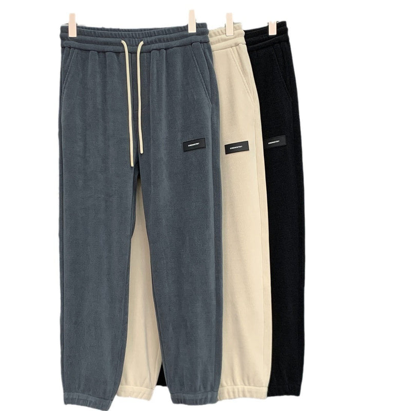 Corduroy Ankle-tied Sweatpants All-match Plus Size