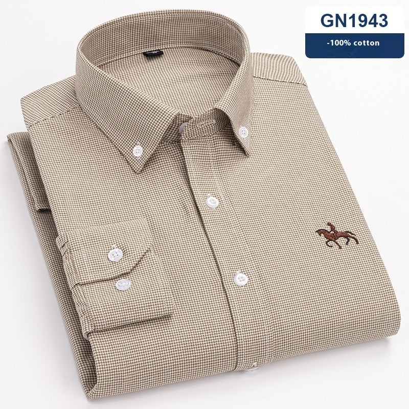 Pure Cotton Men's Shirt, Oxford Fabric Casual Shirt