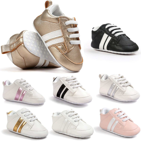 Baby Boy Girl Moccasins soft non-slip PU leather infant sneakers in various colors for newborn first walkers