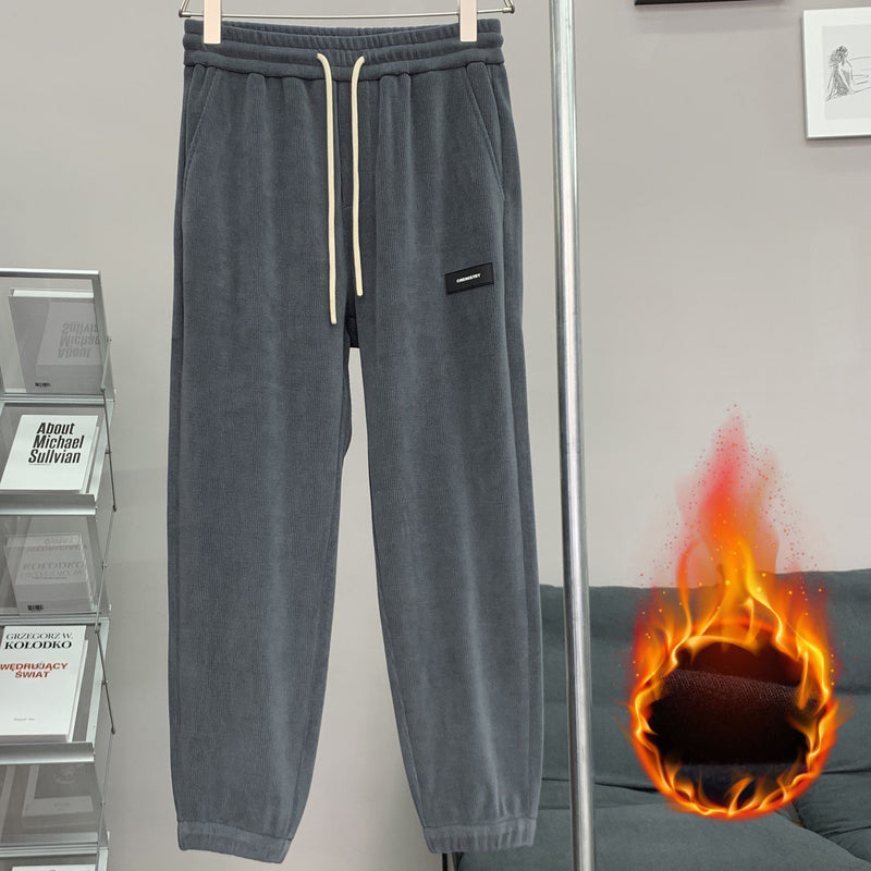 Corduroy Ankle-tied Sweatpants All-match Plus Size