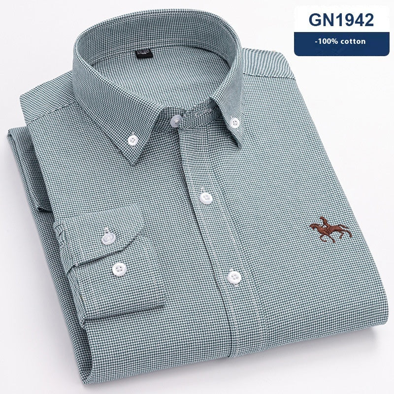 Pure Cotton Men's Shirt, Oxford Fabric Casual Shirt