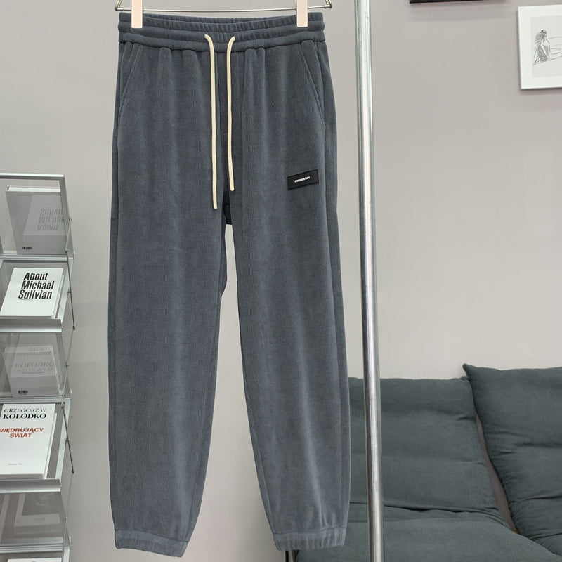 Corduroy Ankle-tied Sweatpants All-match Plus Size
