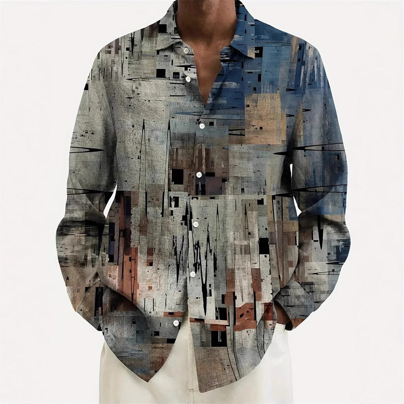Hawaiian Style Men's Long Sleeve Shirt