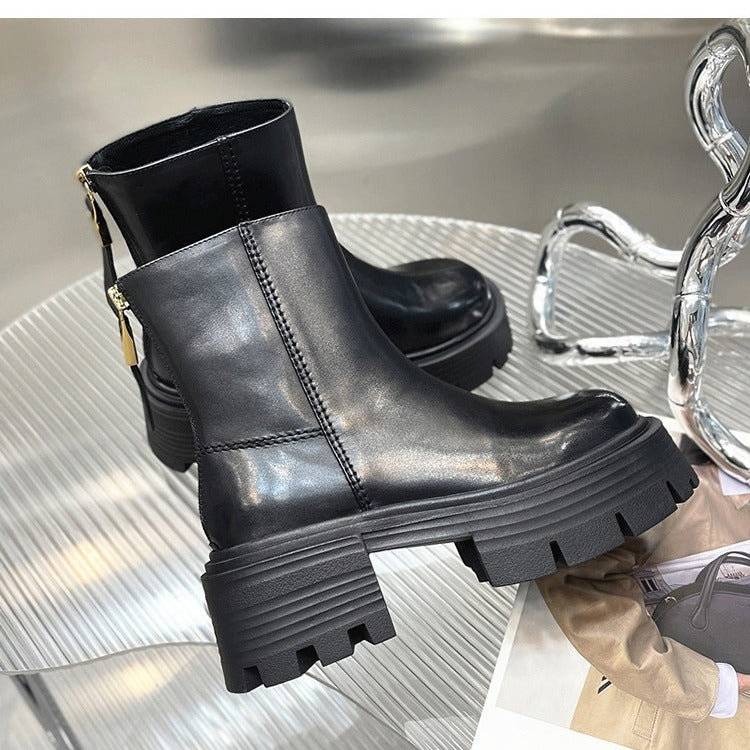 Autumn And Winter Korean Style Thick Bottom Chunky Heel Short Tube Fashion Boots Children