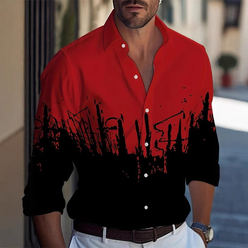 Hawaiian Style Men's Long Sleeve Shirt