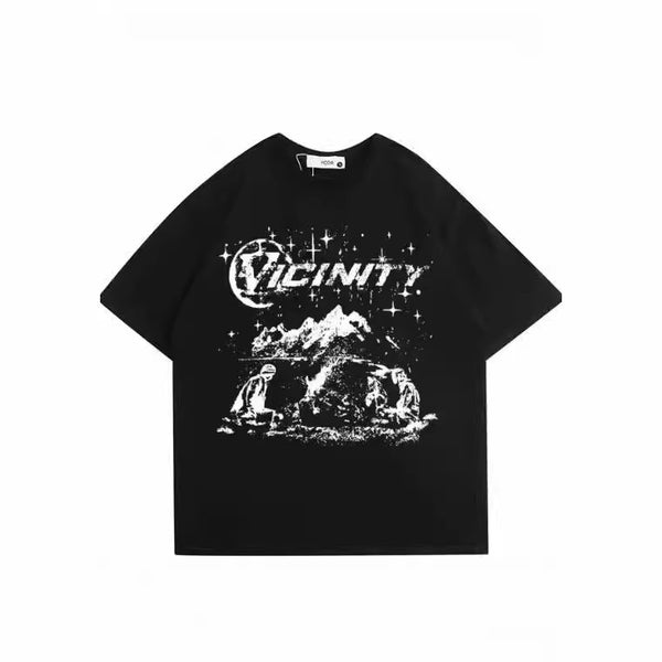 Hip Hop Print T-shirt Men's Fashion Retro