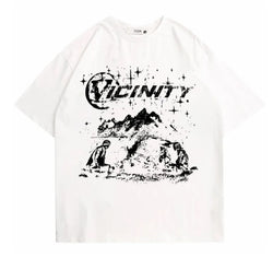 Hip Hop Print T-shirt Men's Fashion Retro