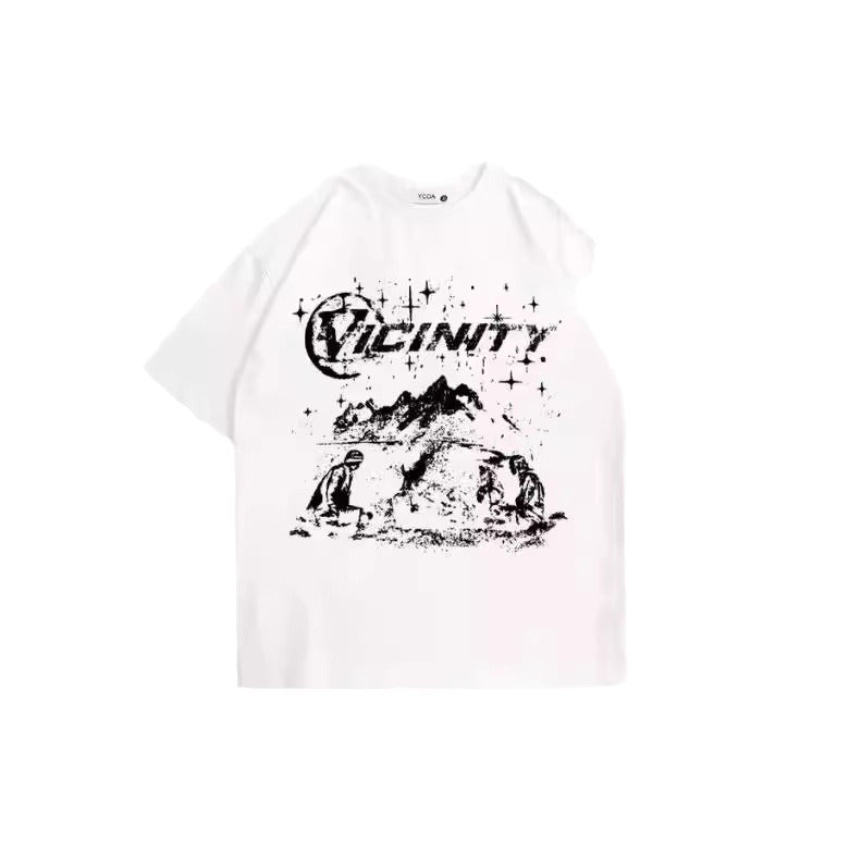 Hip Hop Print T-shirt Men's Fashion Retro