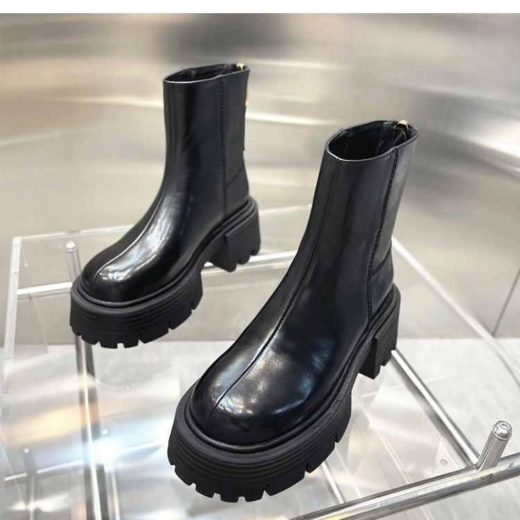 Autumn And Winter Korean Style Thick Bottom Chunky Heel Short Tube Fashion Boots Children